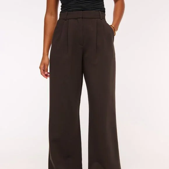 Abercrombie Curve Love A&F Sloane Tailored Wide Leg Pant - Picture 3 of 4